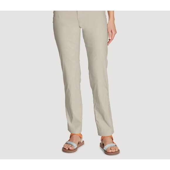 Eddie Bauer Tan Sightscape Horizon Convertible Roll-Up Pants Women's Sz 14 NEW - Picture 1 of 15